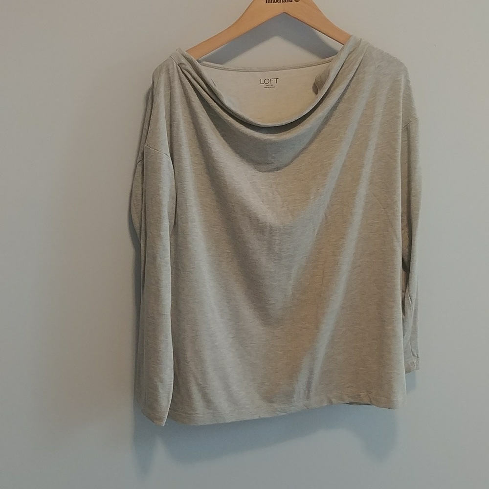 Loft Outlet Women’s Lightweight Gray Cowl Neck Sweater